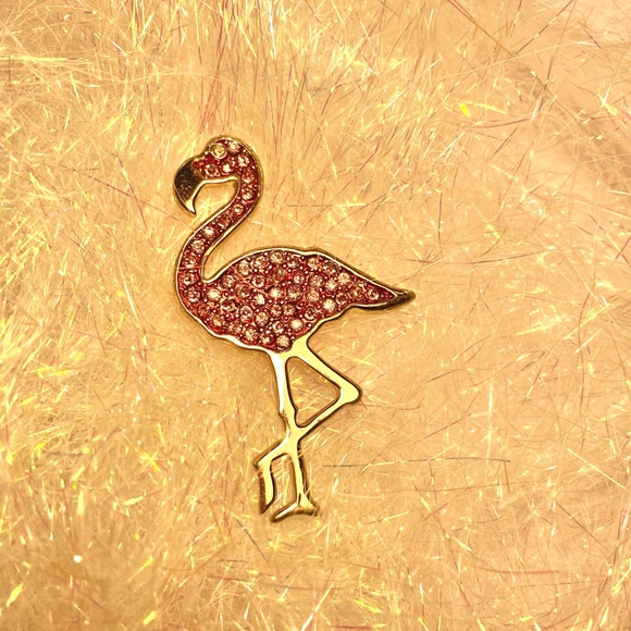 Pink Flamingo Crystal Brooch - Picture 5 of 10